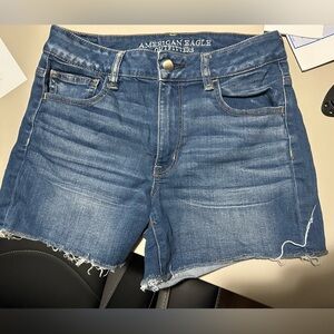 American Eagle Dark Blue Hi-Rise Shorts